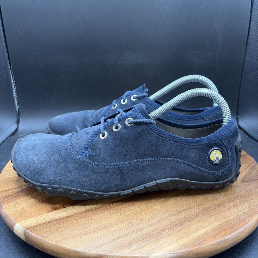 L Joe Nimble Womens Size 8 Barefoot Running Shoes Blue Suede Sneakers Vibram